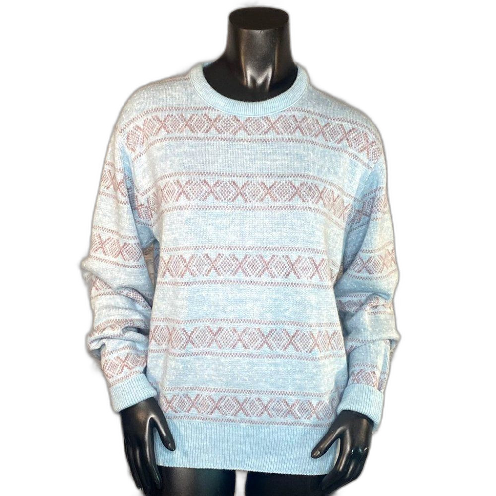 Pierre Cardin Crew Neck Sweater Y2K Nostalgic Soft Girl Pastels Oversized Boxy S
